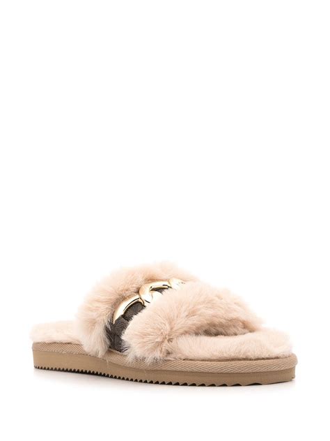 michael michael kors scarlett faux fur slide sandal|Scarlett Faux Fur Slide Sandal .